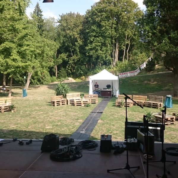 Altstadtfest Wolfenbüttel, Seeliger Park, Blick von der Bühne zum FOH